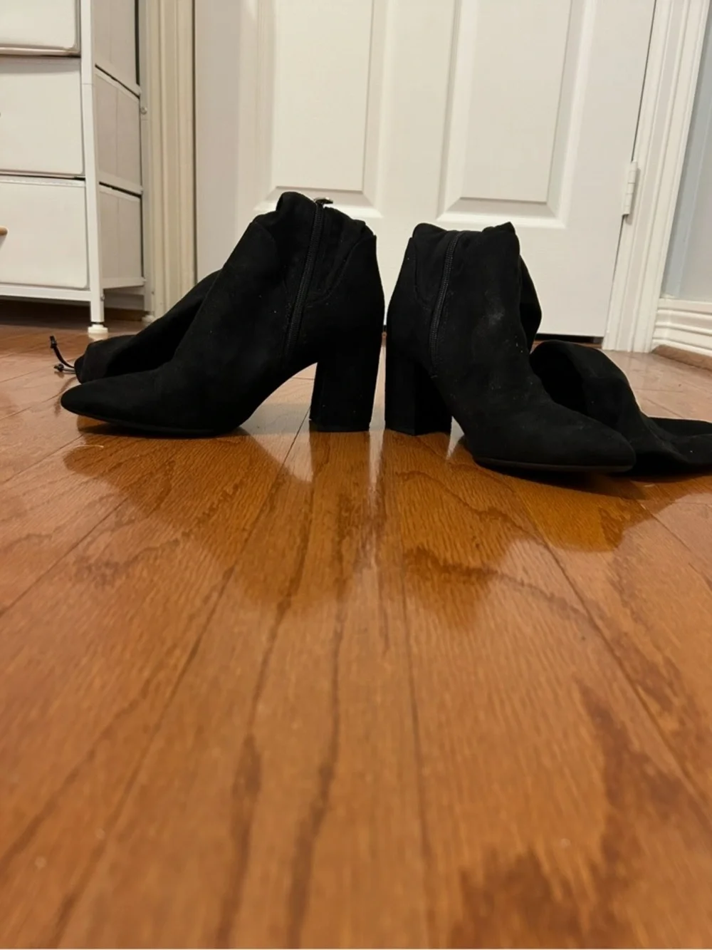 Circus By Sam Edelman Black Over The Knee Boots Chunky Heel Tie Back 8